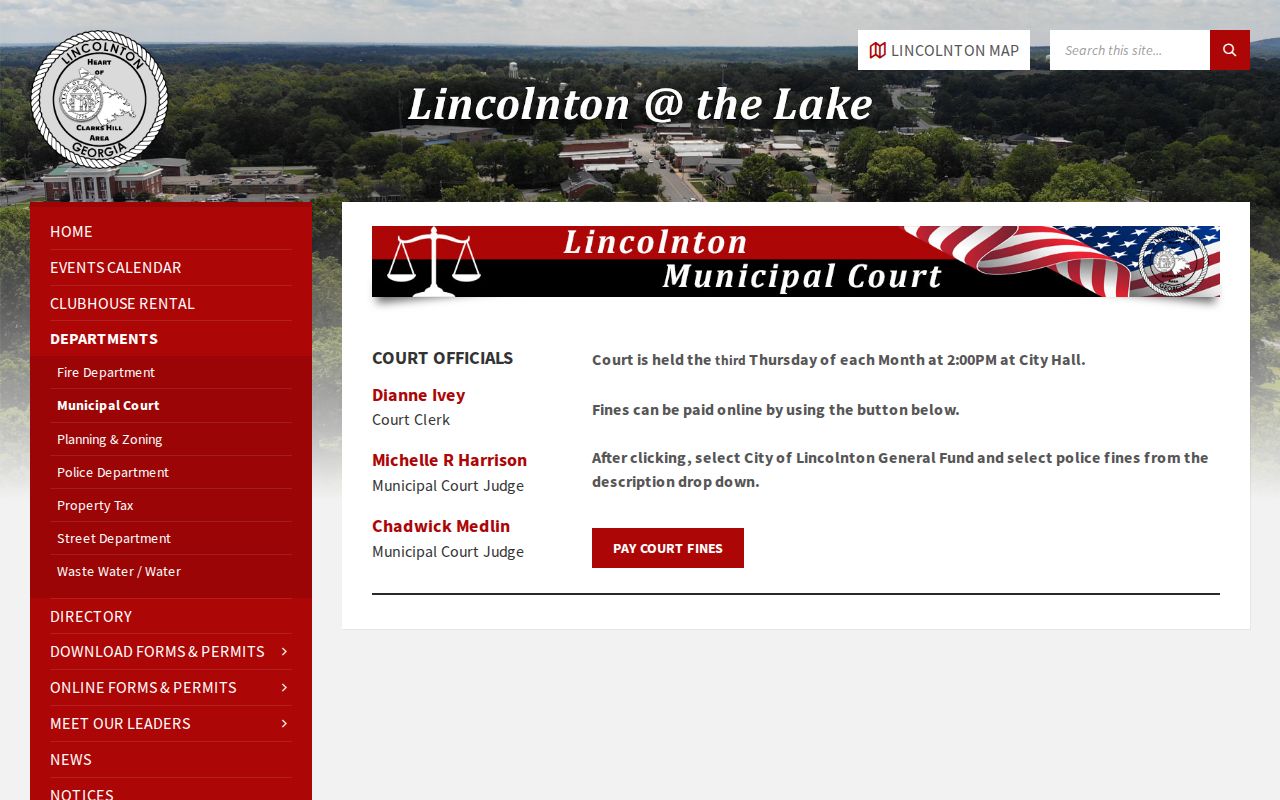Lincoln County court dates information for Lincolnton Municipal Court