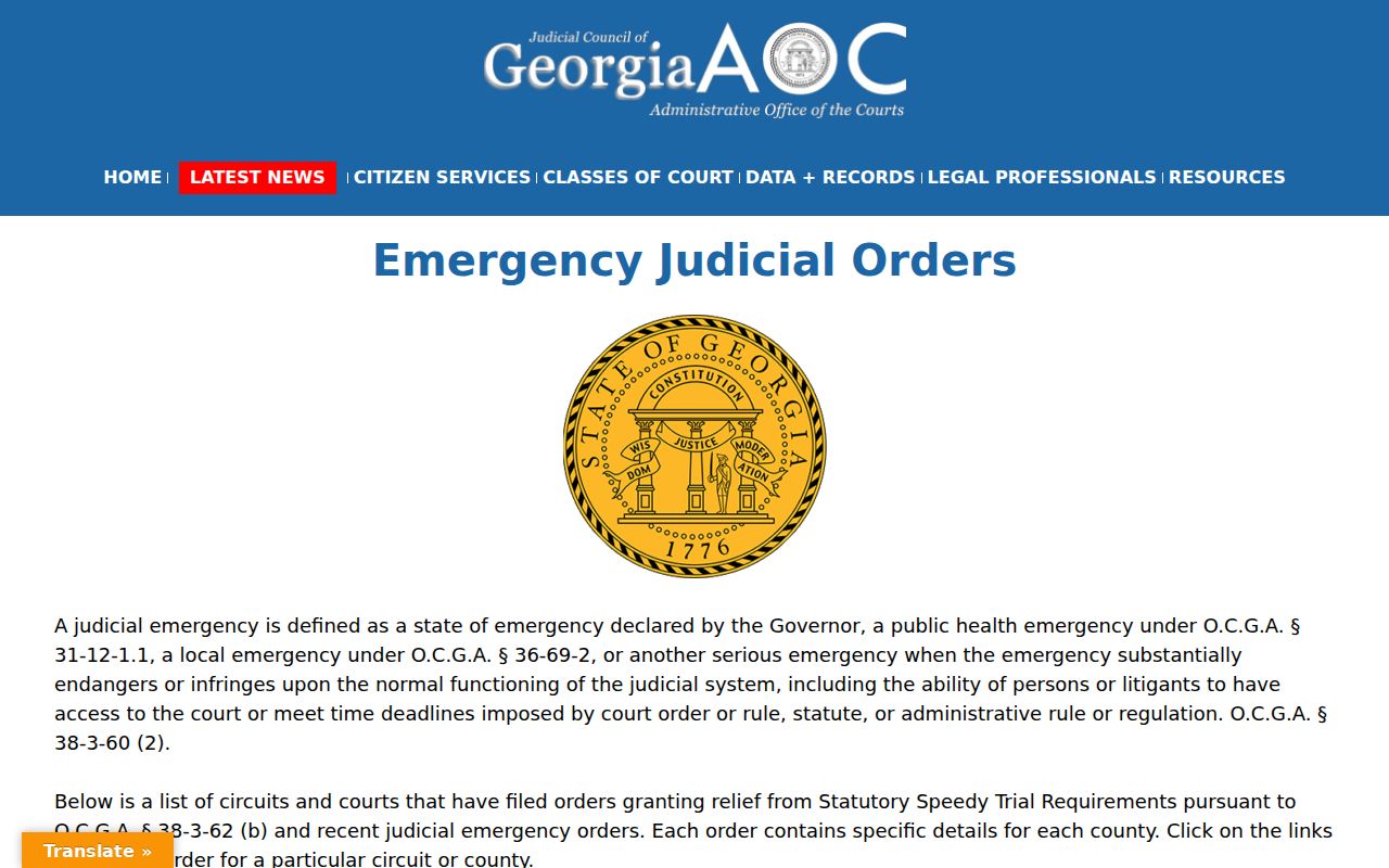 Lincoln County court dates emergency judicial order index